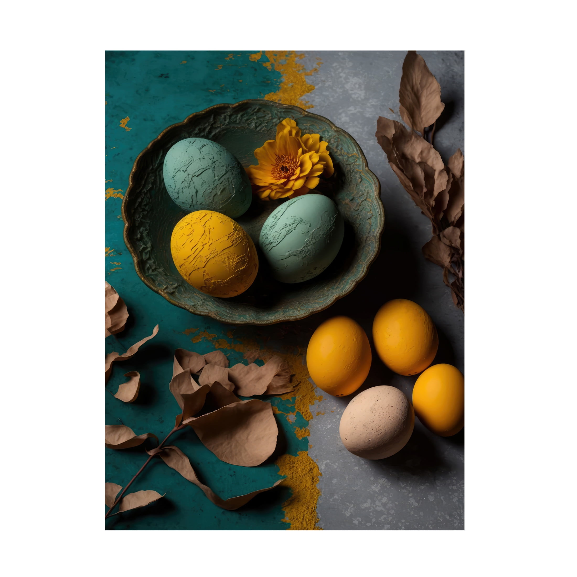 Canvas Wall Art - Treechild 'Yellow And Blue Eggs' Wall Art for Living Room, Bedroom, or Office D?cor by Trademark Fine Art - 18 x 24 Inches