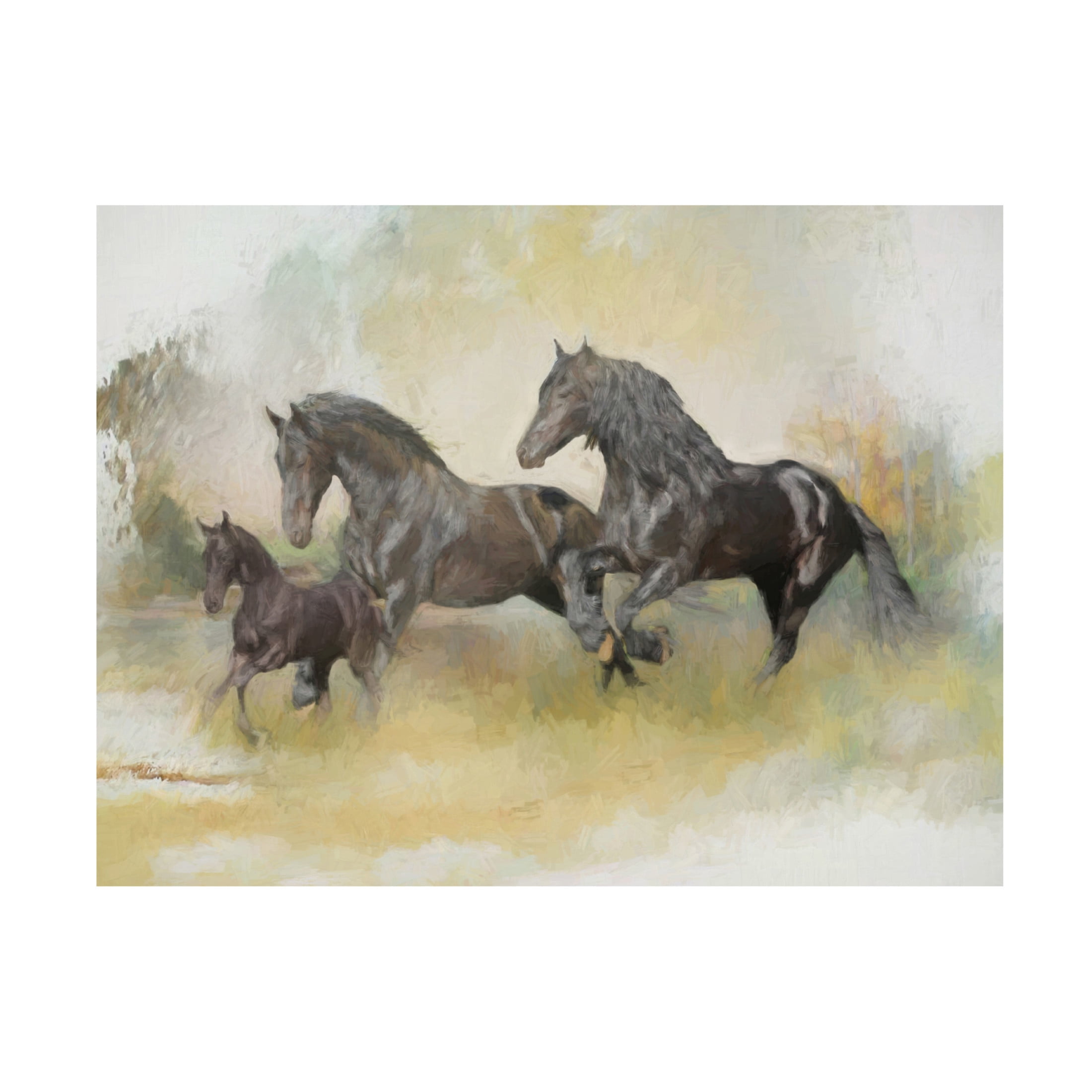Canvas Wall Art - Trudi Simmonds 'Friesian Family' Wall Art for Living Room, Bedroom, or Office Décor by Trademark Fine Art - 32 x 24 Inches
