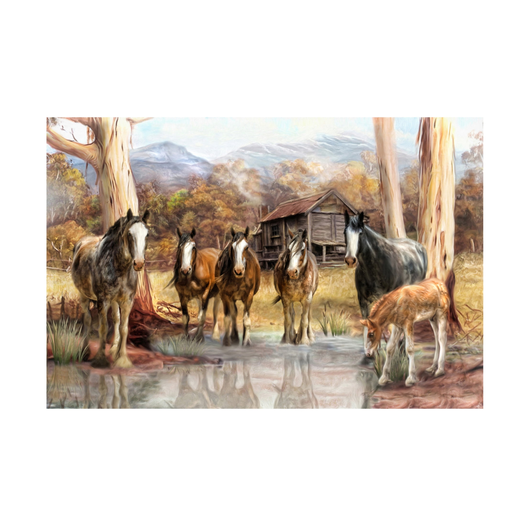 Canvas Wall Art - Trudi Simmonds 'High Country Hideaway' Wall Art for Living Room, Bedroom, or Office Décor by Trademark Fine Art - 32 x 22 Inches