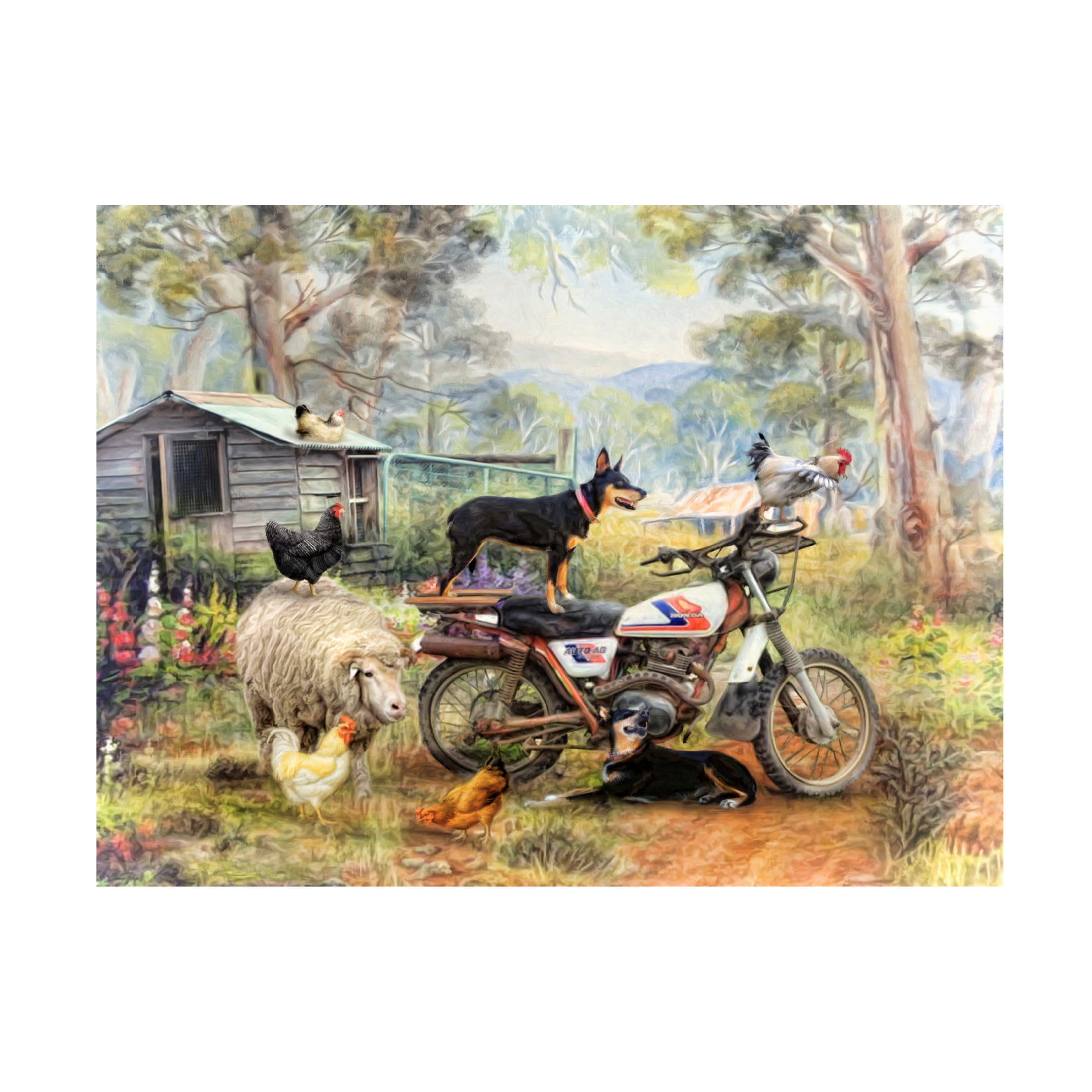 Canvas Wall Art - Trudi Simmonds 'Kelpie Karetakers' Wall Art for Living Room, Bedroom, or Office Décor by Trademark Fine Art - 32 x 24 Inches