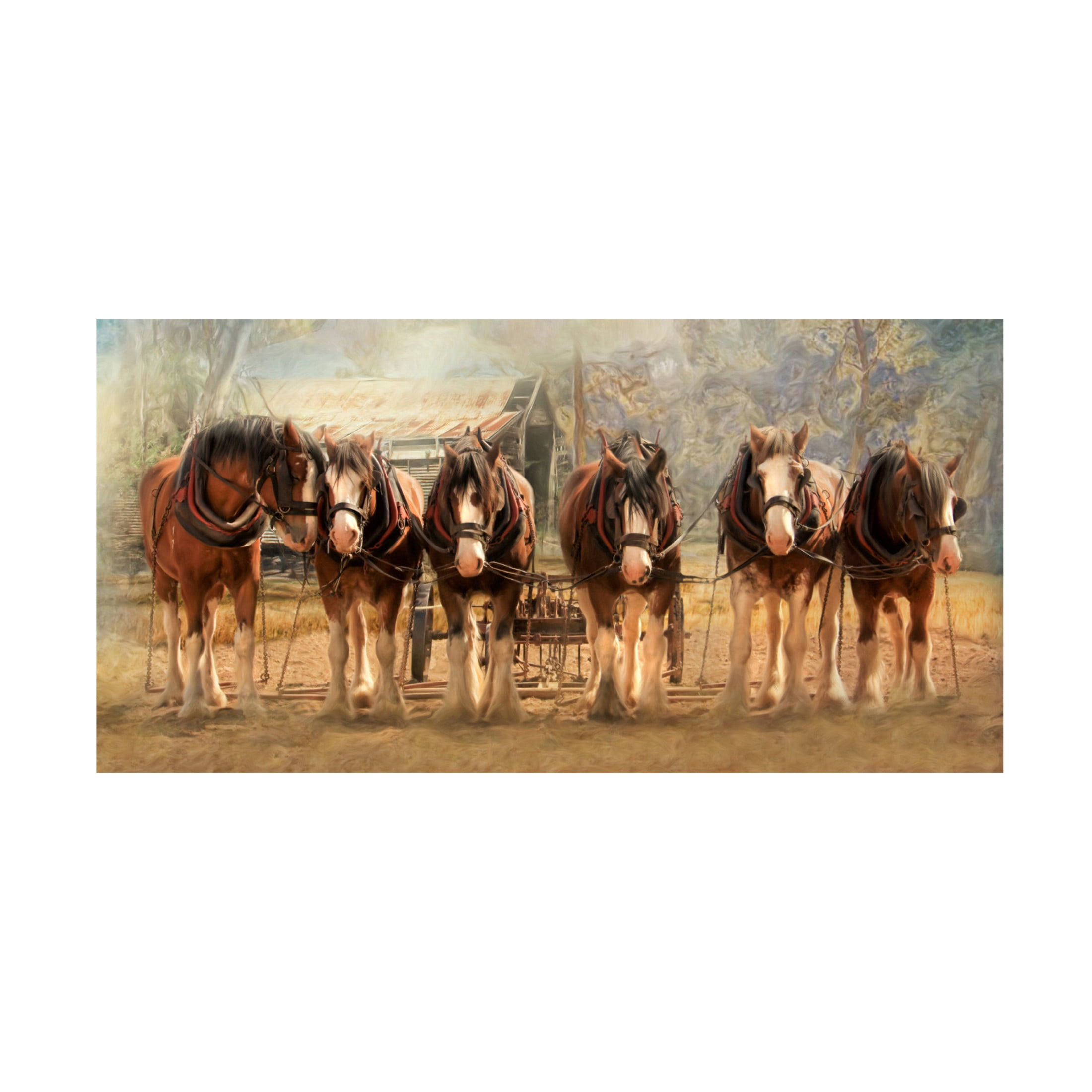 Canvas Wall Art - Trudi Simmonds 'Six On The Hitch' Wall Art for Living Room, Bedroom, or Office Décor by Trademark Fine Art - 19 x 10 Inches