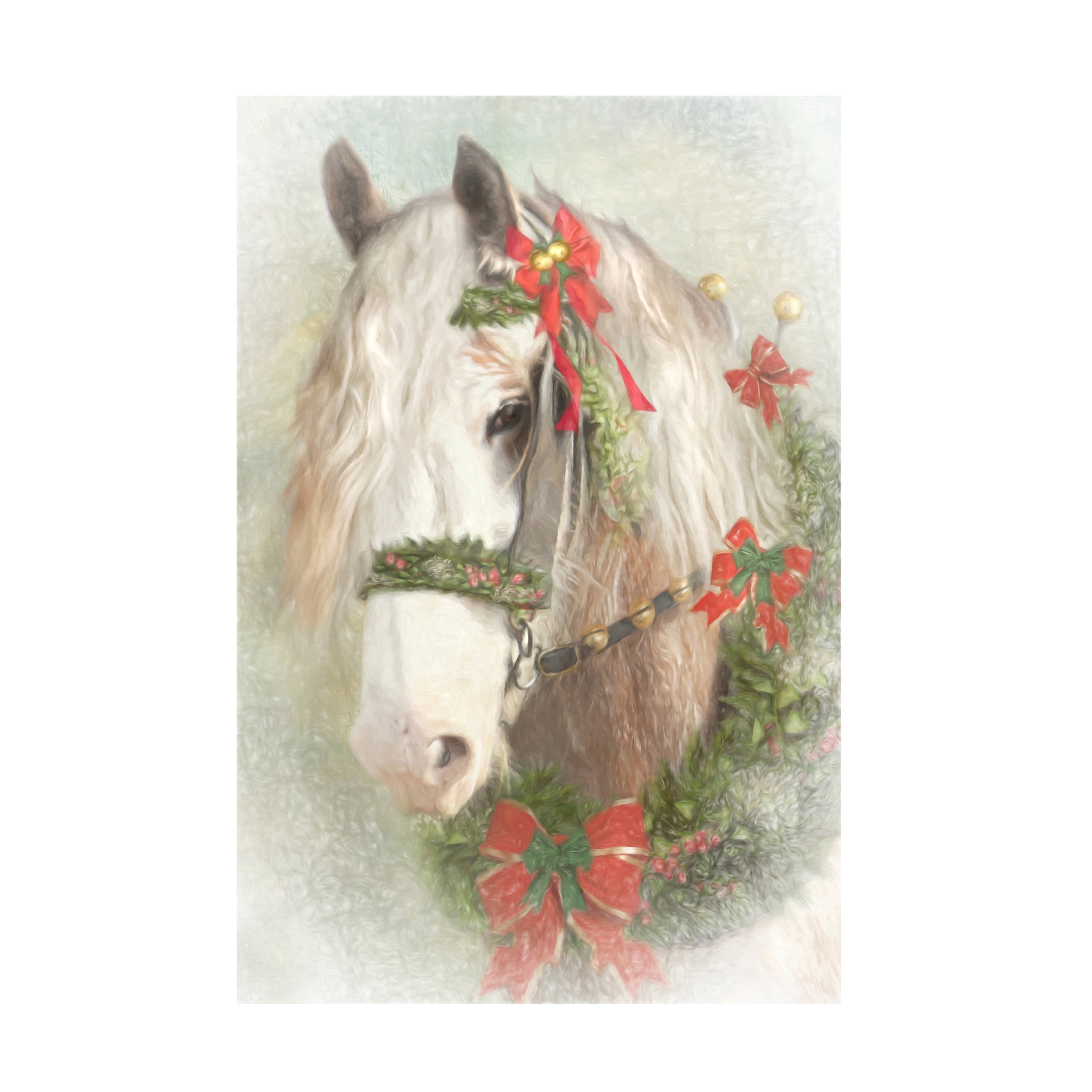 Canvas Wall Art - Trudi Simmonds 'The Christmas Wreath' Wall Art for Living Room, Bedroom, or Office Décor by Trademark Fine Art - 30 x 47 Inches - 30x47