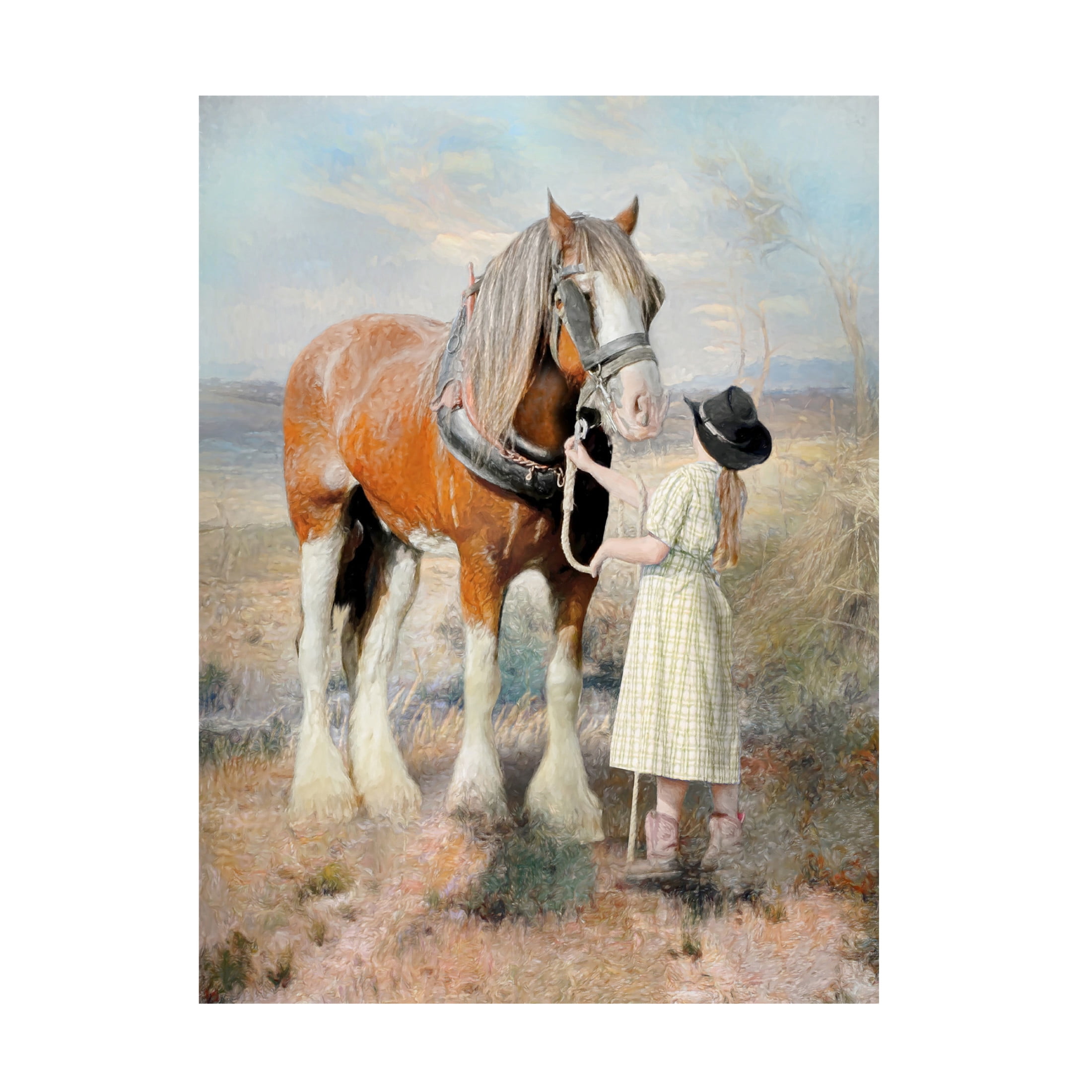 Canvas Wall Art - Trudi Simmonds 'The Farmers Daughter' Wall Art for Living Room, Bedroom, or Office Décor by Trademark Fine Art - 24 x 32 Inches