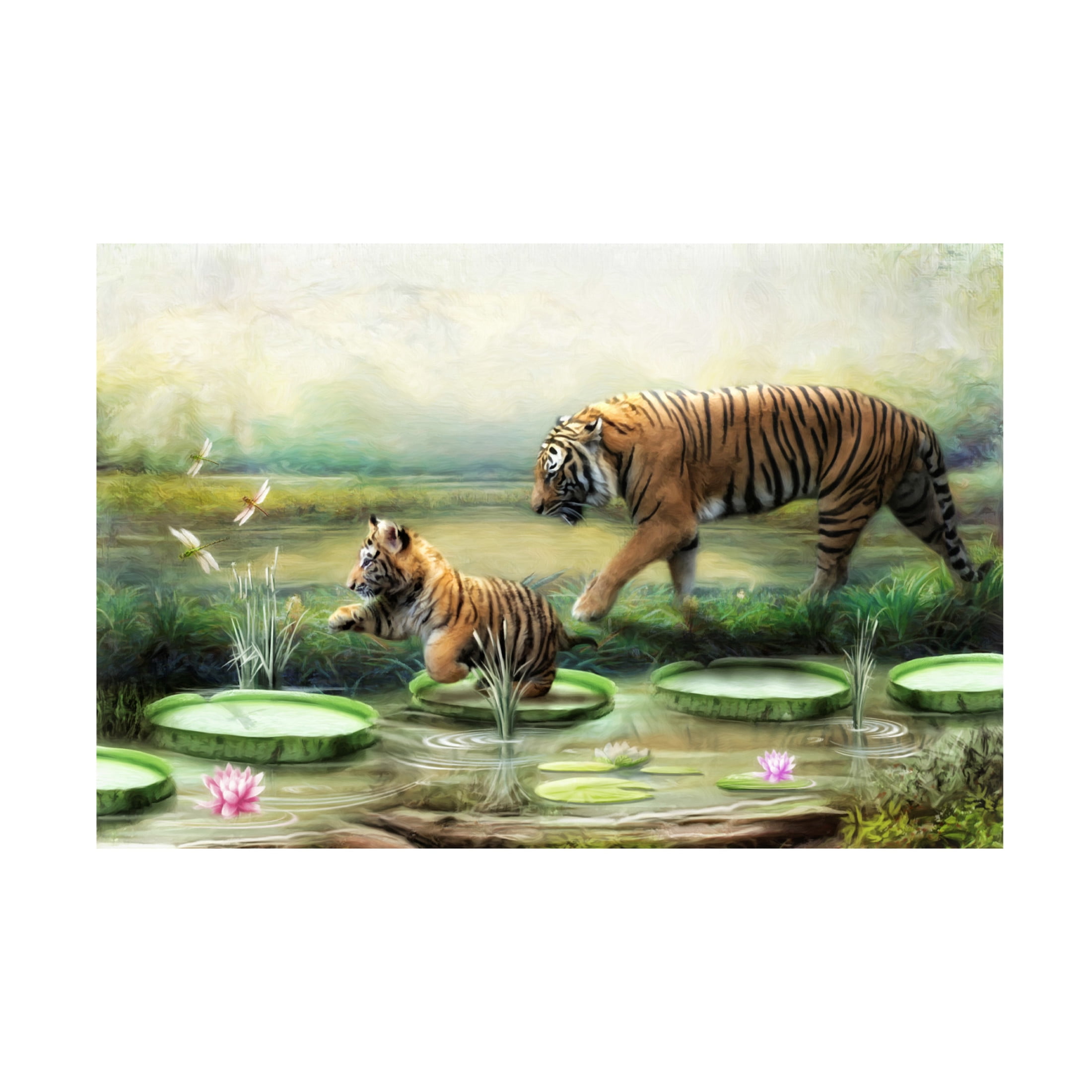 Canvas Wall Art - Trudi Simmonds 'Tiger Lilies' Wall Art for Living Room, Bedroom, or Office Décor by Trademark Fine Art - 19 x 12 Inches