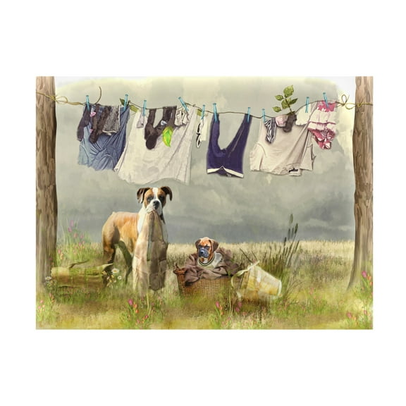 Canvas Wall Art - Trudi Simmonds 'Wash Day' Wall Art for Living Room, Bedroom, or Office Décor by Trademark Fine Art - 19 x 14 Inches