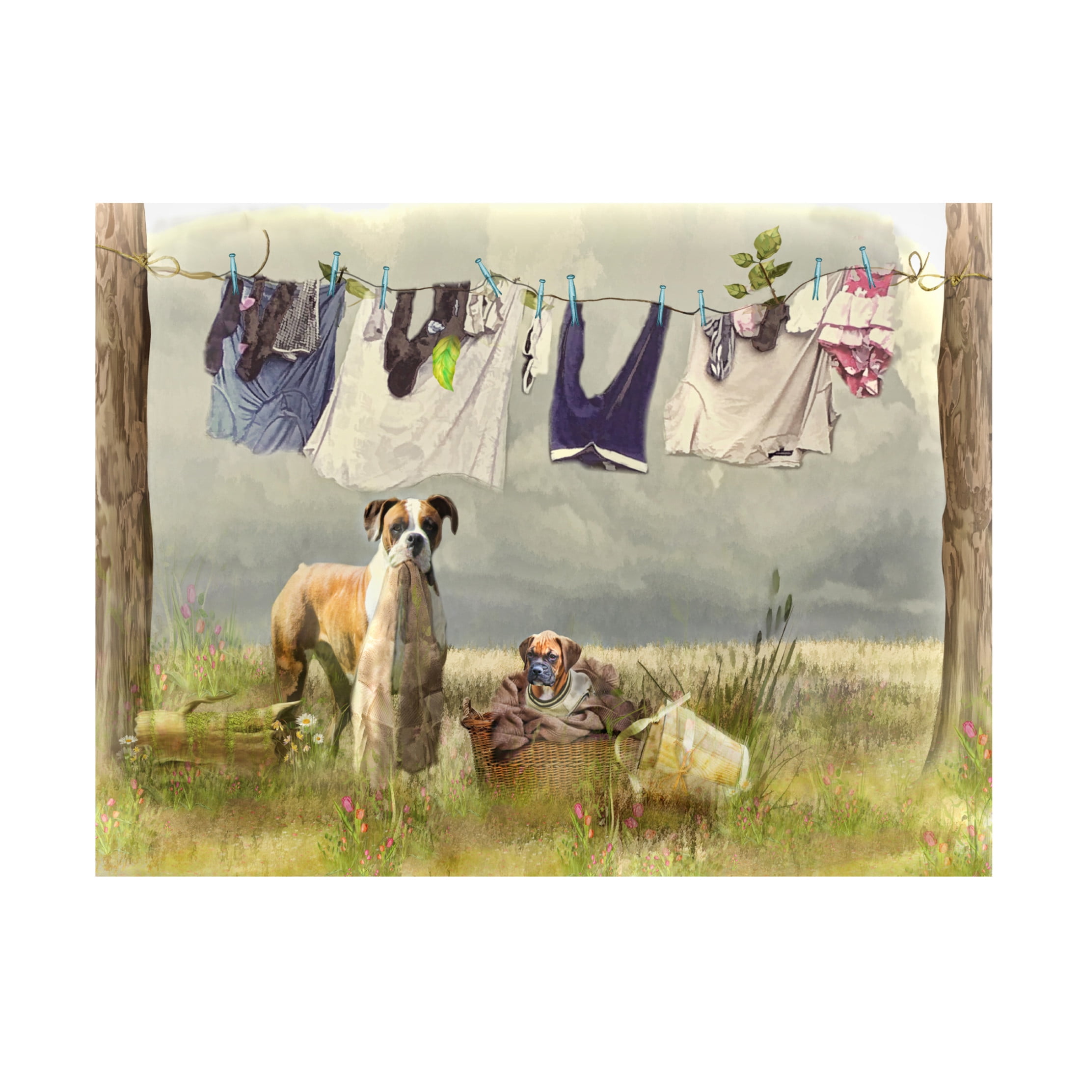 Canvas Wall Art - Trudi Simmonds 'Wash Day' Wall Art for Living Room, Bedroom, or Office Décor by Trademark Fine Art - 32 x 24 Inches