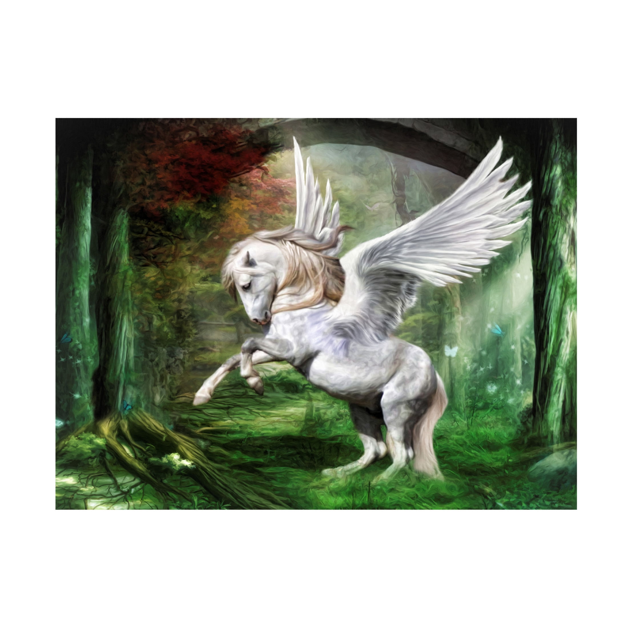 Canvas Wall Art - Trudi Simmonds 'White Pony Pegasus' Wall Art for Living Room, Bedroom, or Office Décor by Trademark Fine Art - 24 x 18 Inches