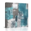Canvas Wall Art, Turquoise Geometric Framed Canvas Prints for Bathroom ...