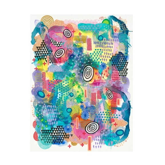 Canvas Wall Art - Van Dam Art 'Ocean Fireworks' Wall Art for Living Room, Bedroom, or Office Décor by Trademark Fine Art - 14 x 19 Inches