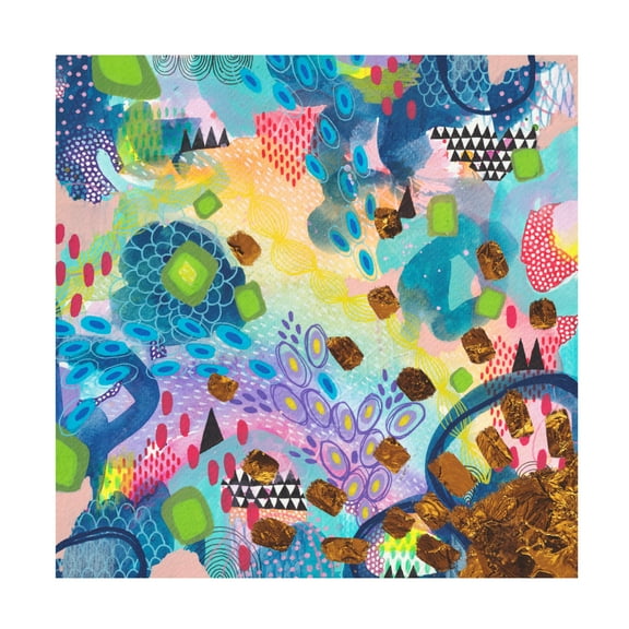 Canvas Wall Art - Van Dam Art 'Sun on the Ocean' Wall Art for Living Room, Bedroom, or Office Décor by Trademark Fine Art - 14 x 14 Inches