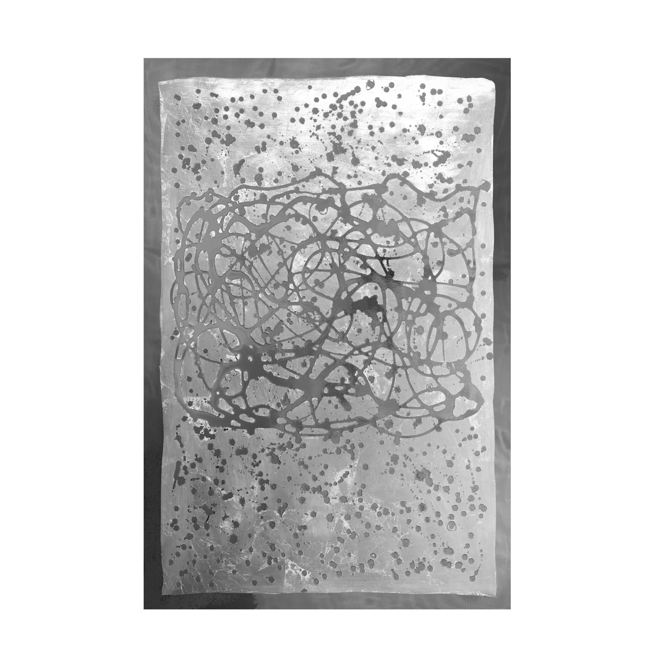 Canvas Wall Art - Vanna Lam 'Graffiti in Silver II' Wall Art for Living Room, Bedroom, or Office Décor by Trademark Fine Art - 22 x 32 Inches