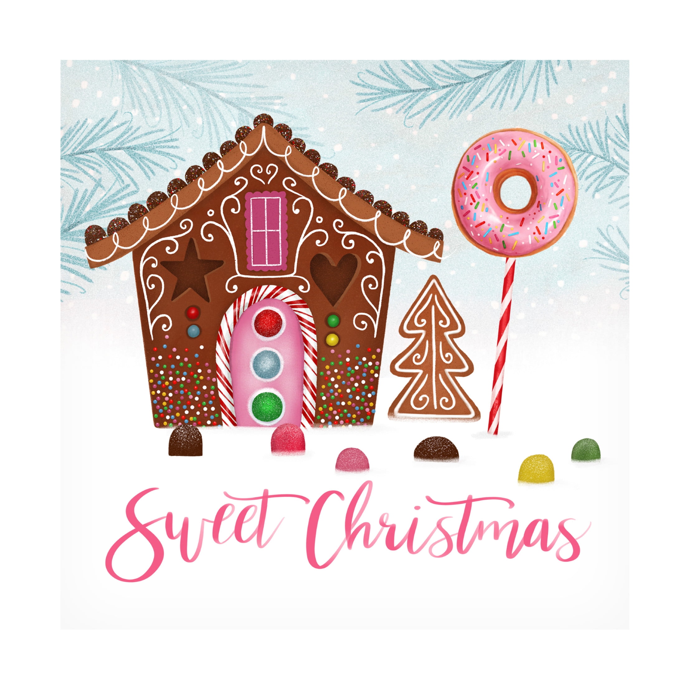 Canvas Wall Art - Victoria Borges 'Sweet Holidays I' Wall Art for Living Room, Bedroom, or Office Décor by Trademark Fine Art - 18 x 18 Inches