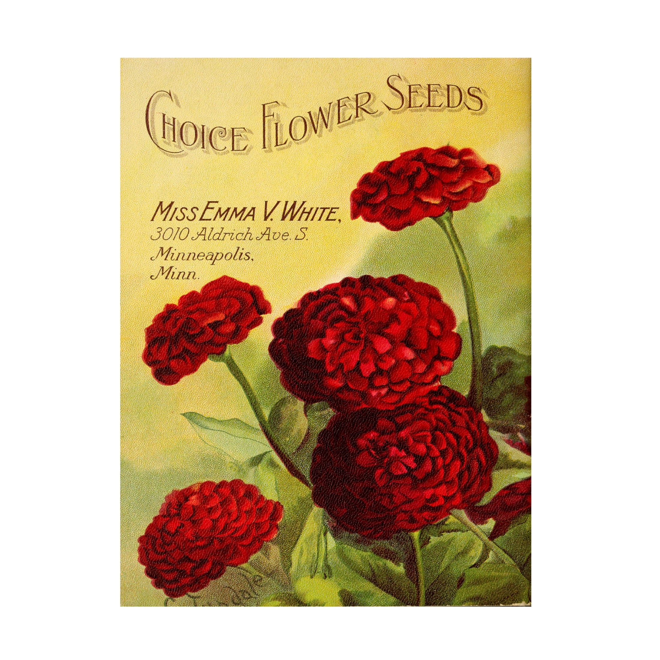 Canvas Wall Art - Vintage Apple Collection 'Red Flowers 1919' Wall Art for Living Room, Bedroom, or Office Décor by Trademark Fine Art - 35 x 47 Inches