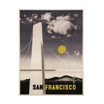 Canvas Wall Art - Vintage Apple Collection 'San Francisco Bridge' Wall Art for Living Room, Bedroom, or Office DÃ©cor by Trademark Fine Art - 14 x 19 Inches