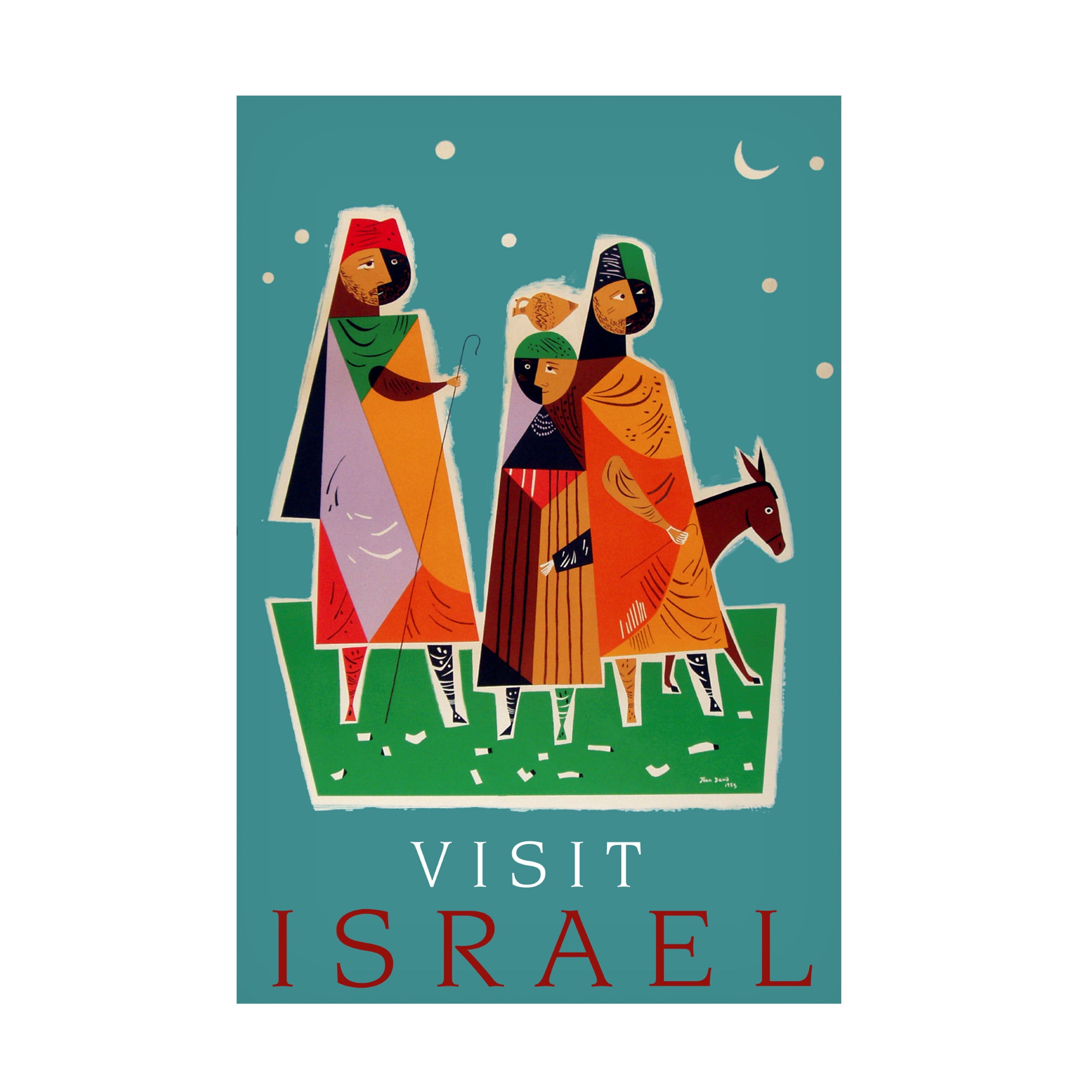 Canvas Wall Art - Vintage Apple Collection 'Visit Israel' Wall Art for Living Room, Bedroom, or Office DÃ©cor by Trademark Fine Art - 22 x 32 Inches