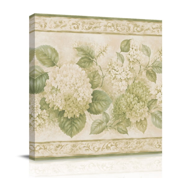 Canvas Wall Art, Vintage Botanical Framed Canvas Prints for Bathroom Kitchen, Cottagecore Hydrangea Floral Rustic Gallery Wrapped Wall Decor for Home Office, Gifts, 10"x10" Ship Next Day