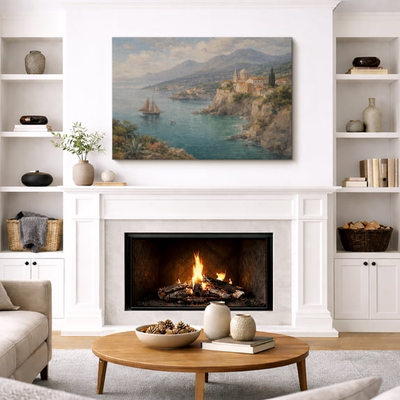 Canvas Wall Art Vintage European Landscape Print for Living Room Decoration - 16"x24"