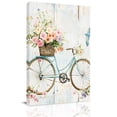 thumbnail image 1 of Canvas Wall Art, Vintage Floral Bicycle Framed Canvas Prints for Living Room Office, Spring Farmhouse Bird Wood Large Gallery Wrapped Wall Decor for Home Office, Gifts, 16"x24" Ship Next Day, 1 of 9