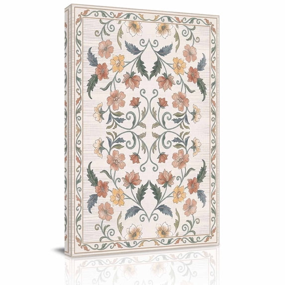 Canvas Wall Art, Vintage Floral Framed Canvas Prints for Bathroom Hallway, Farmhouse Botanical Elegant Cottagecore Small Gallery Wrapped Wall Decor for Home Office, Gifts, 8"x10" Ship Next Day