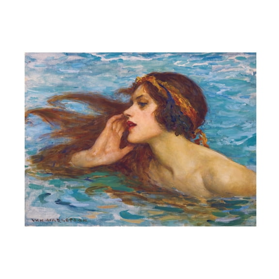 Canvas Wall Art - Vintage Lavoie 'A Little Sea Maiden William Henry Margetson' Wall Art for Living Room, Bedroom, or Office Décor by Trademark Fine Art - 19 x 14 Inches