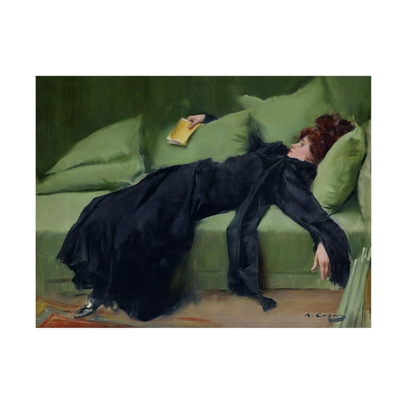 Canvas Wall Art - Vintage Lavoie 'Decadent Young Woman After The Dance Ramon Casas 1899' Wall Art for Living Room, Bedroom, or Office Décor by Trademark Fine Art - 32 x 24 Inches