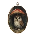 thumbnail image 1 of Canvas Wall Art Vintage Owl Cute Bird Cottagecore Forest Animal Gothic Rustic Moody Living Room Oval Framed Canvas Prints Vintage Wall Hanging Decor for Home Decorations 8.6"x11.4", 1 of 7
