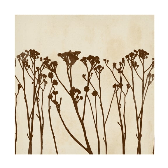 Canvas Wall Art - Vision Studio 'Garden Silhouette LIneup I' Wall Art for Living Room, Bedroom, or Office Décor by Trademark Fine Art - 14 x 14 Inches