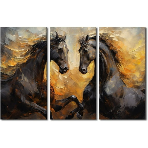 Canvas Wall Art White Brown Horse Canvas Pictures Wall Decor Farmhouse Animals Canvas Painting Rustic Artwork Canvas Prints Living Room Bedroom Bathroom Office Home Wall Decoration Unframed