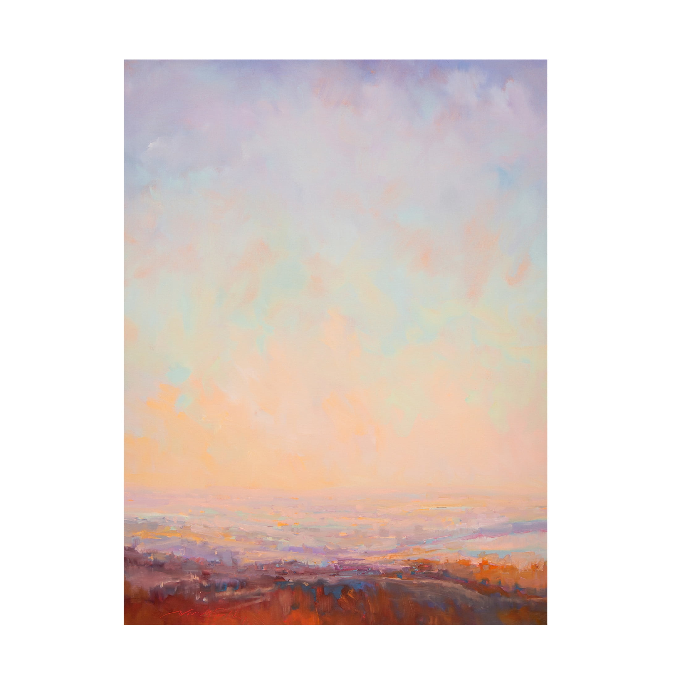 Canvas Wall Art - William McCarthy 'Pink Horizon' Wall Art for Living Room, Bedroom, or Office Décor by Trademark Fine Art - 18 x 24 Inches