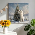 thumbnail image 1 of Canvas Wall Art Winter Christmas Canvas Art Print Tree Polar Bear Snowy Scene Pictures Wall Decor for Living Room Bedroom Artwork Decorations Stretched Framed Ready to Hang 10"x10", 1 of 9