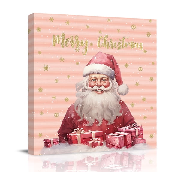 Canvas Wall Art, Winter Santa, Framed Canvas Prints for Bedroom Office ...