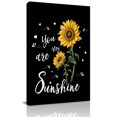 thumbnail image 1 of Canvas Wall Art, Yellow Sunflower Framed Canvas Prints for Bedroom Dining Room, Summer Flower Bee Sunshine Black Large Gallery Wrapped Wall Decor for Home Office, Gifts, 20"x24" Ship Next Day, 1 of 9