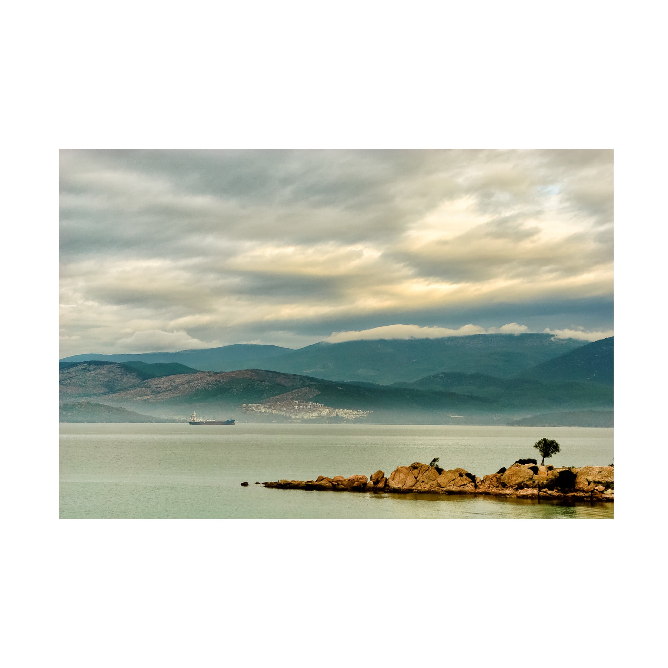 Canvas Wall Art - Yury A Melnikov 'A Winter Morning On The Aegean' Wall Art for Living Room, Bedroom, or Office Décor by Trademark Fine Art - 19 x 12 Inches