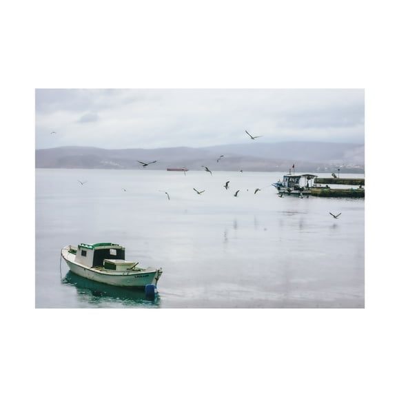 Canvas Wall Art - Yury A Melnikov 'An Overcast Winter Day On The Aegean' Wall Art for Living Room, Bedroom, or Office Décor by Trademark Fine Art - 19 x 12 Inches