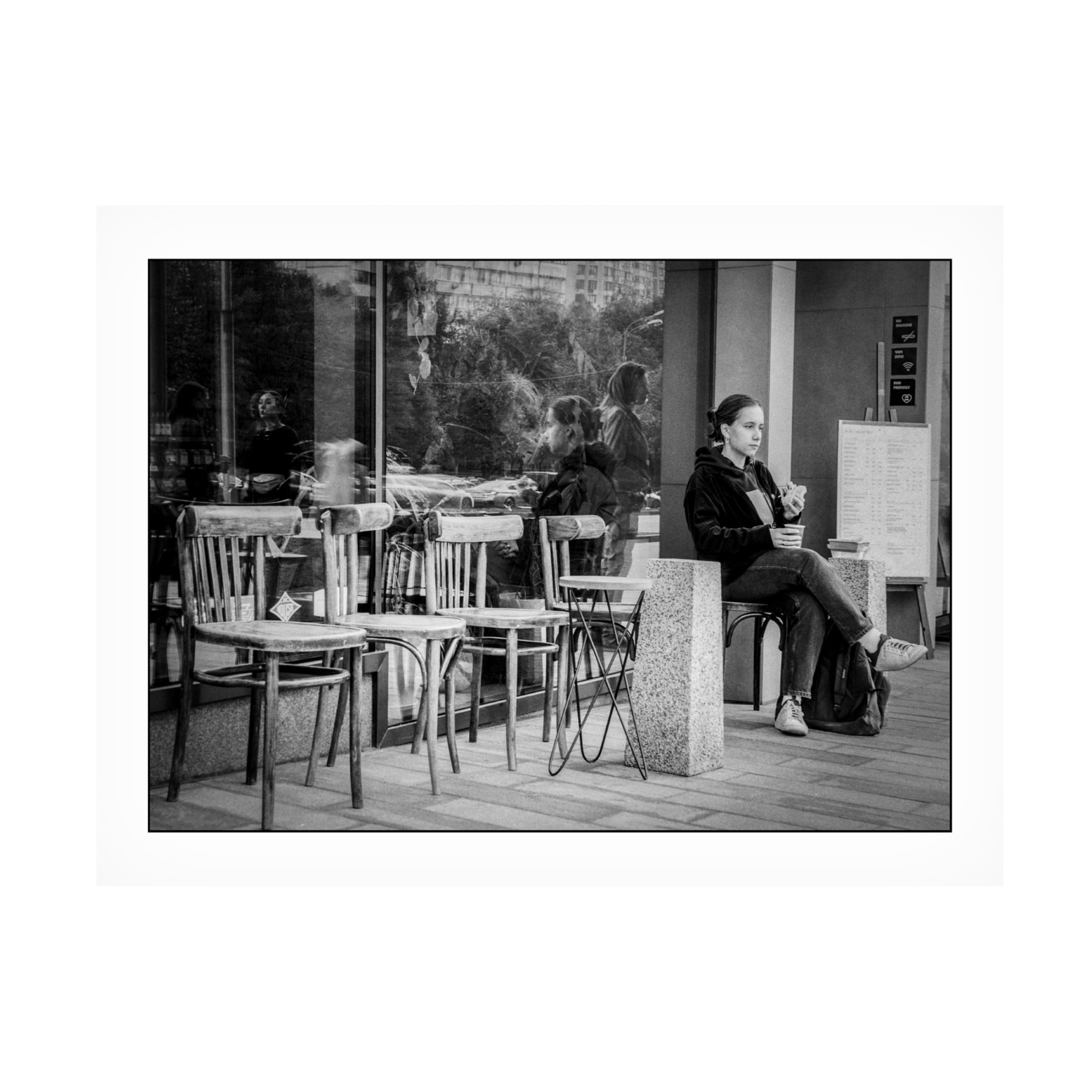 Canvas Wall Art - Yury A Melnikov 'City Girl Coffee Loneliness' Wall Art for Living Room, Bedroom, or Office Décor by Trademark Fine Art - 24 x 18 Inches