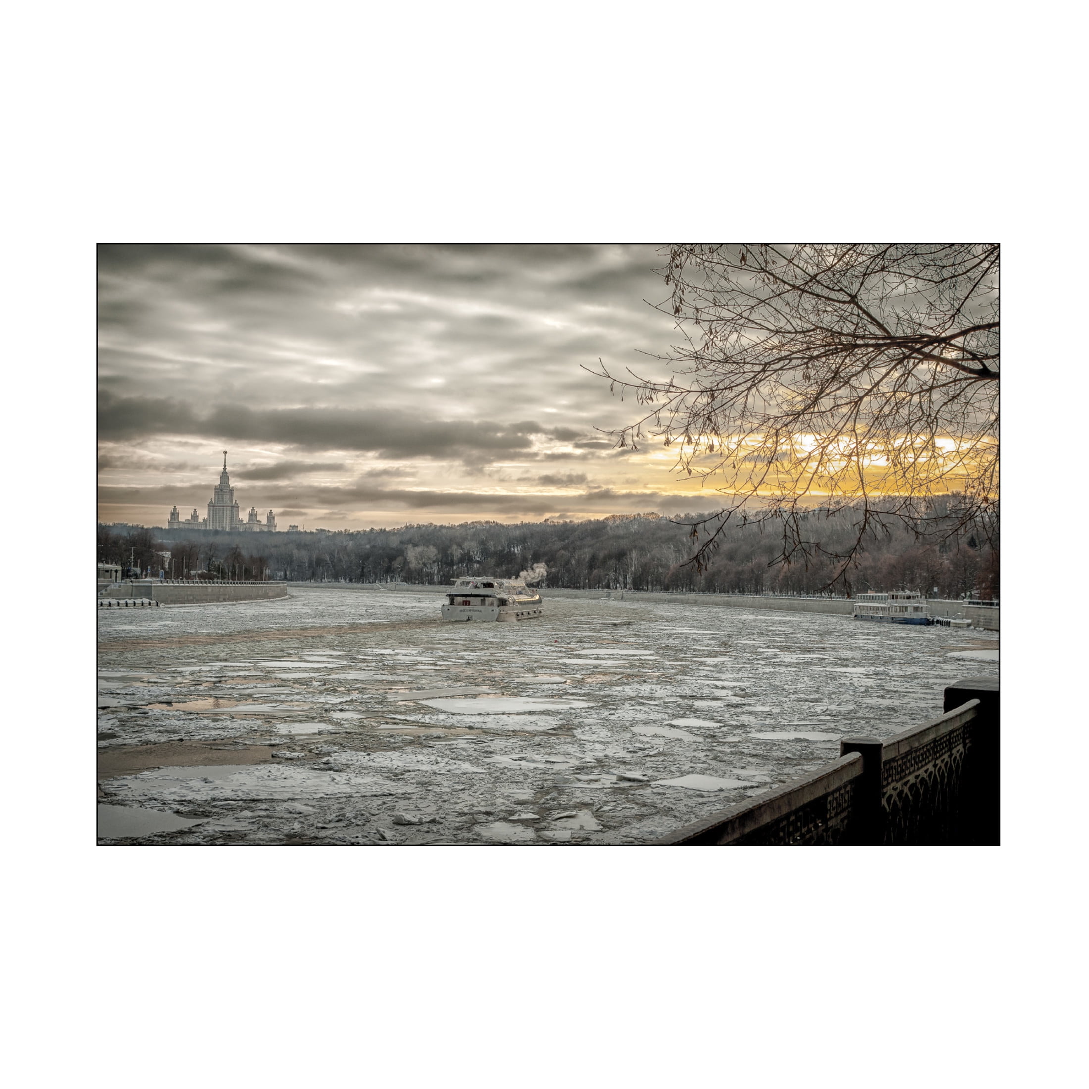 Canvas Wall Art - Yury A Melnikov 'February Day On The Moskva River On The Vorobyovy Gory' Wall Art for Living Room, Bedroom, or Office Décor by Trademark Fine Art - 24 x 16 Inches