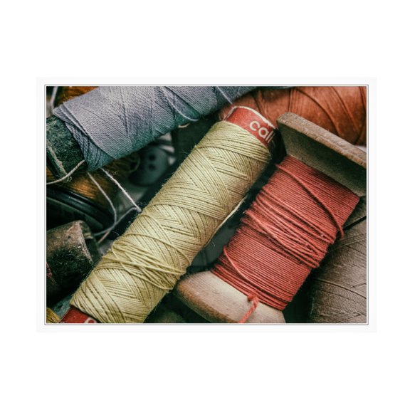 Canvas Wall Art - Yury A Melnikov 'Thread And Sewing Pins 3' Wall Art for Living Room, Bedroom, or Office Décor by Trademark Fine Art - 24 x 18 Inches