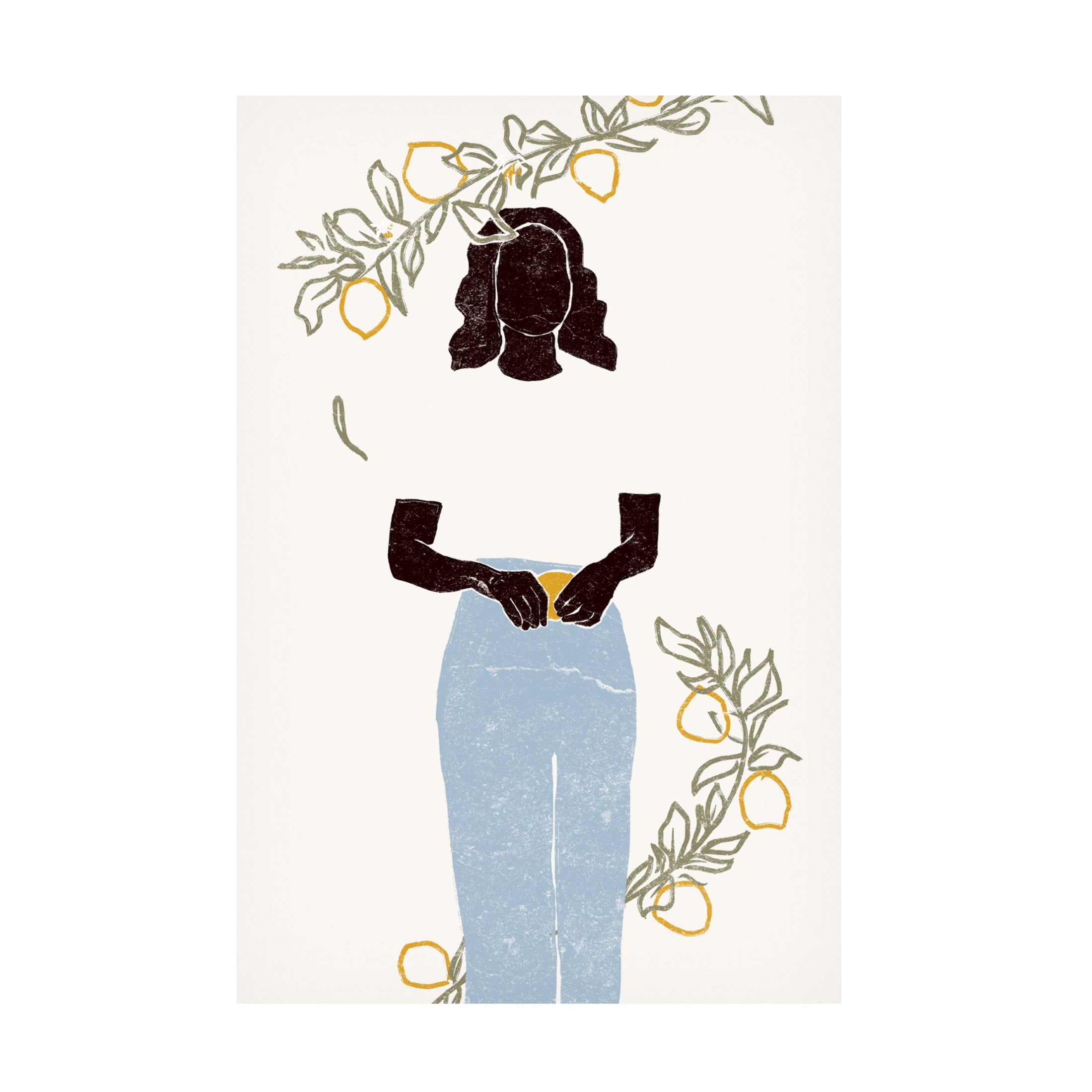 Canvas Wall Art - Yuyu Pont 'Lemon Picking' Wall Art for Living Room, Bedroom, or Office Décor by Trademark Fine Art - 22 x 32 Inches