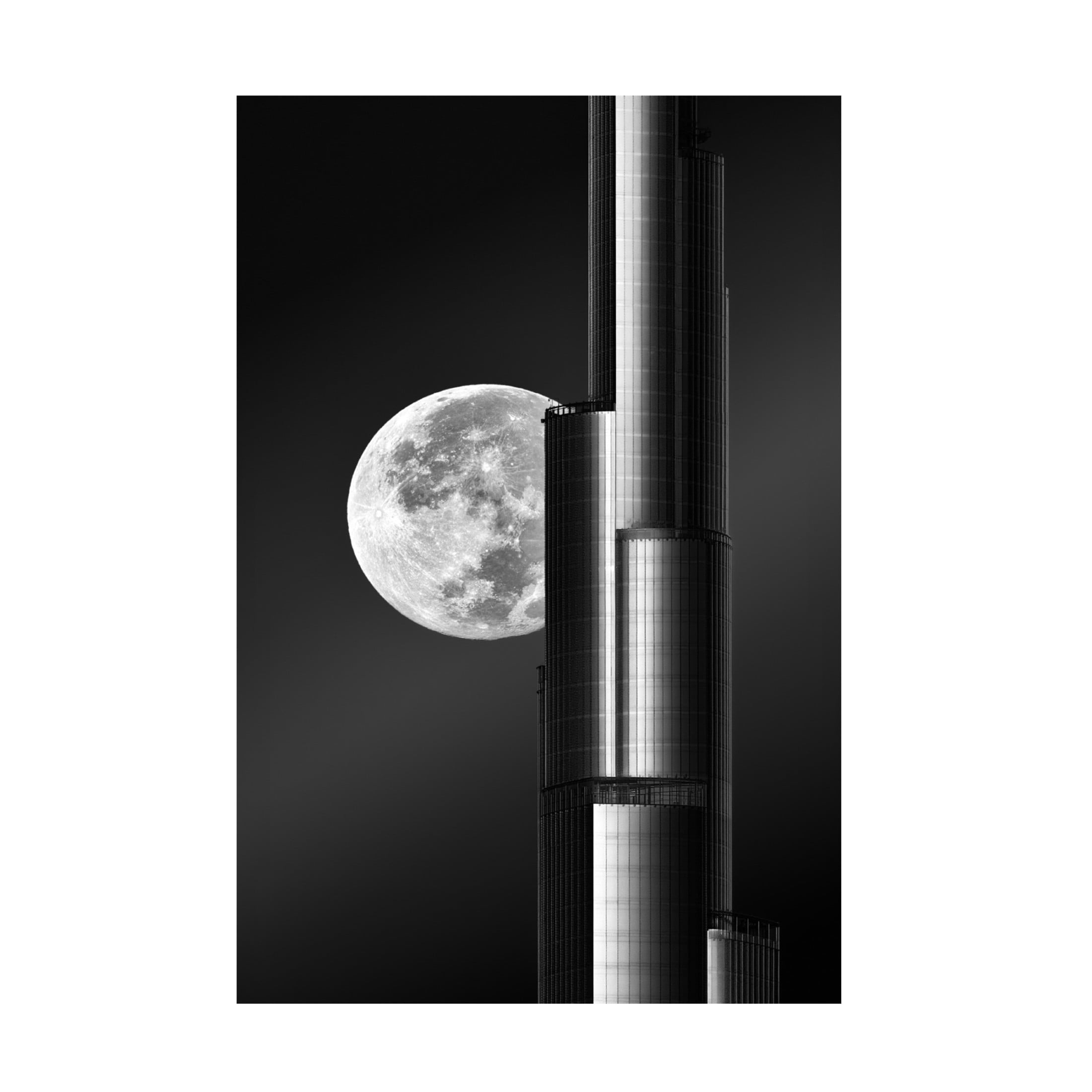 Canvas Wall Art - Zohaib Anjum 'Super Moon Burjkhalifa' Wall Art for Living Room, Bedroom, or Office D?cor by Trademark Fine Art - 22 x 32 Inches