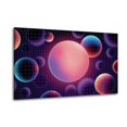 Canvas Wall Art abstract dark blue Bright glowing fluid balls under