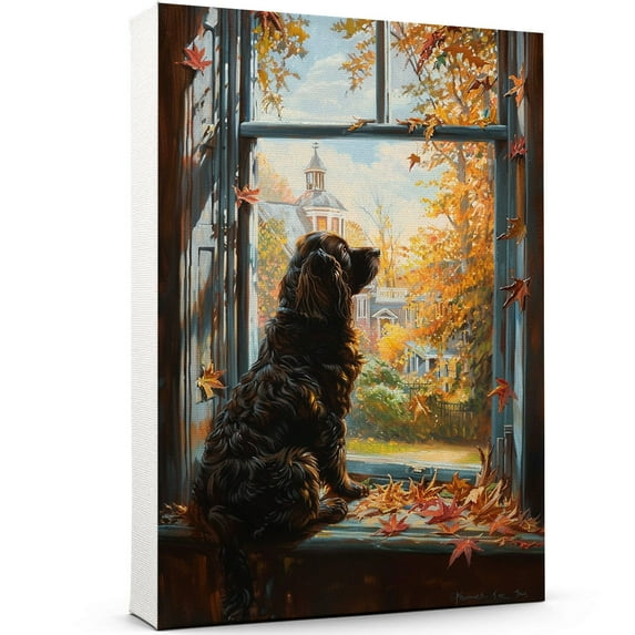 Canvas Wall Art for Living Room - Boykin Spaniel Dog Poster Print Vintage Home Decor Pets Oil Painting Autumn Room Decor