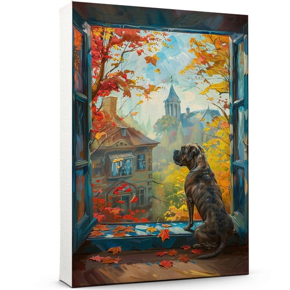 Canvas Wall Art for Living Room - Cane Corso Dog Poster Print Vintage Home Decor Pets Oil Painting Autumn Room Decor