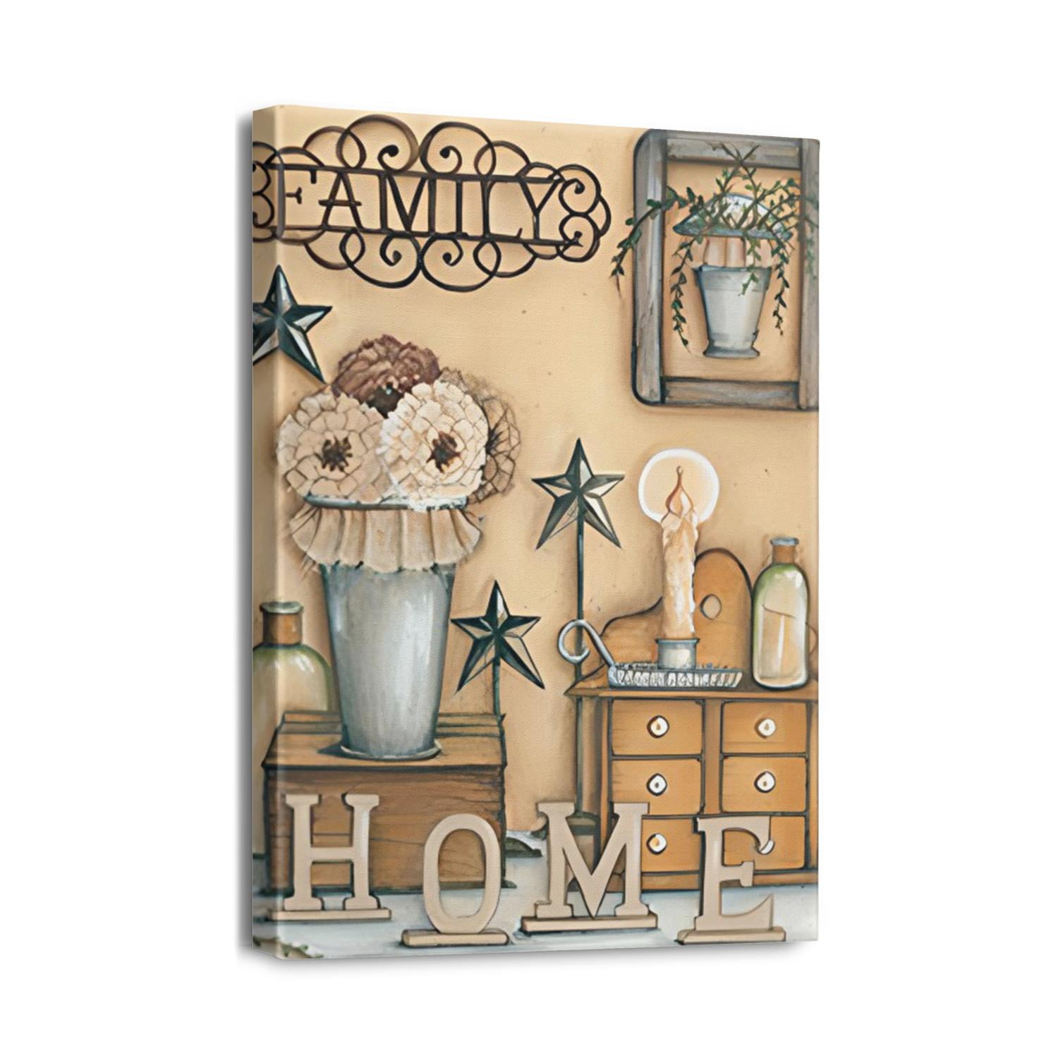 Canvas Wall Art for Living Room Home Rustic Farmhouse Old Home (1) Wall