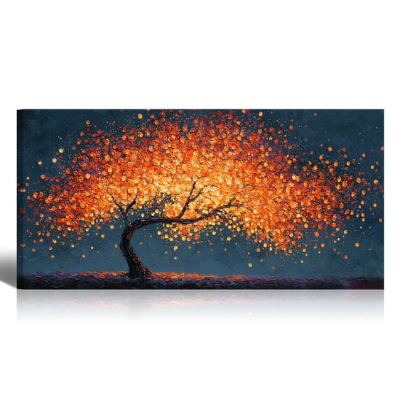 Canvas Wall Art for Living Room - Large Red Tree of Life Canvas Prints, Modern Abstract Nature Painting Wall Decor for Bedroom Bathroom and Office