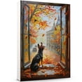 thumbnail image 1 of Canvas Wall Art for Living Room - Miniature Pinscher Dog Poster Print Vintage Home Decor Pets Oil Painting Autumn Room Decor, 1 of 6