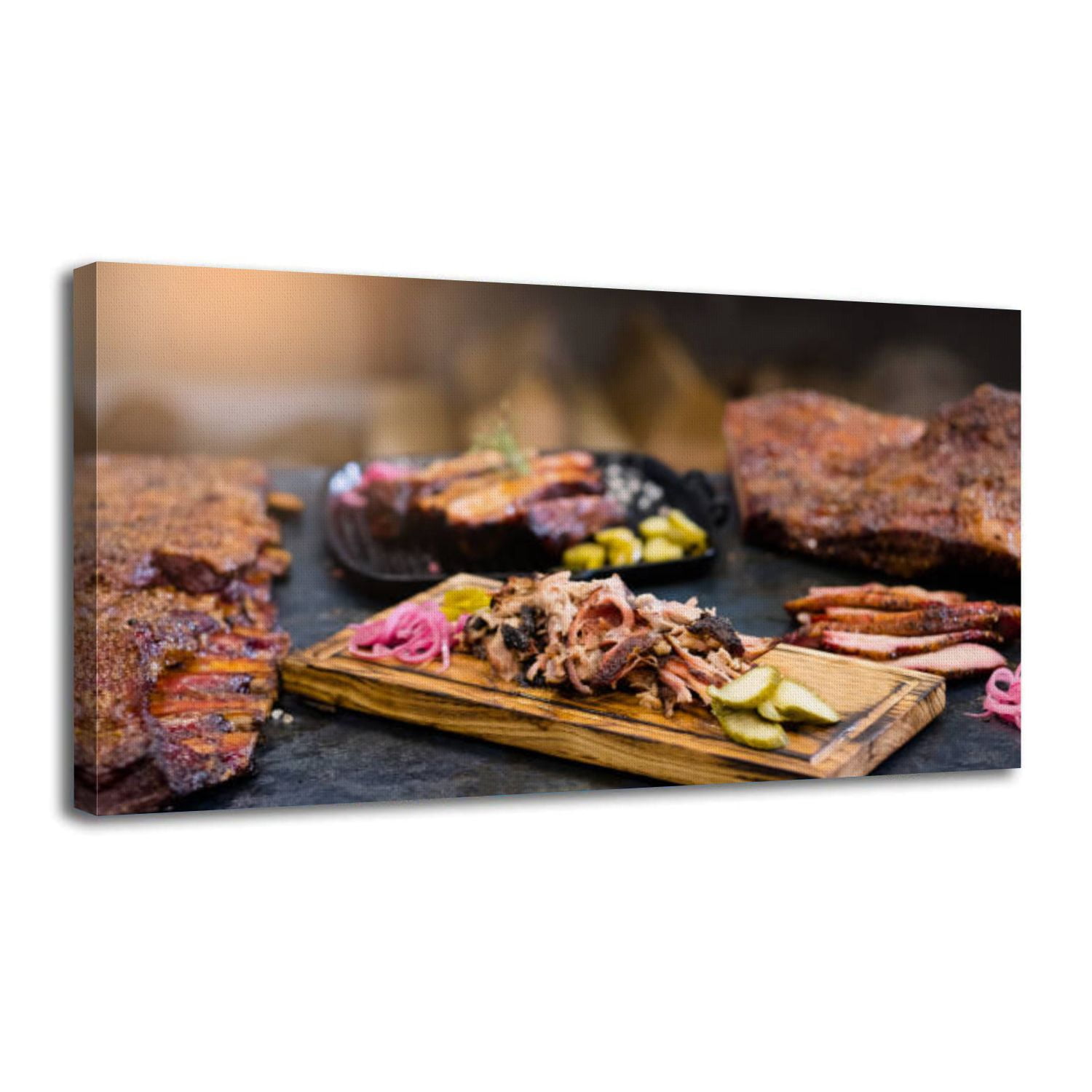 Canvas Wall Art grill restaurant smoked pulled pork ribs meat ribs Wall ...