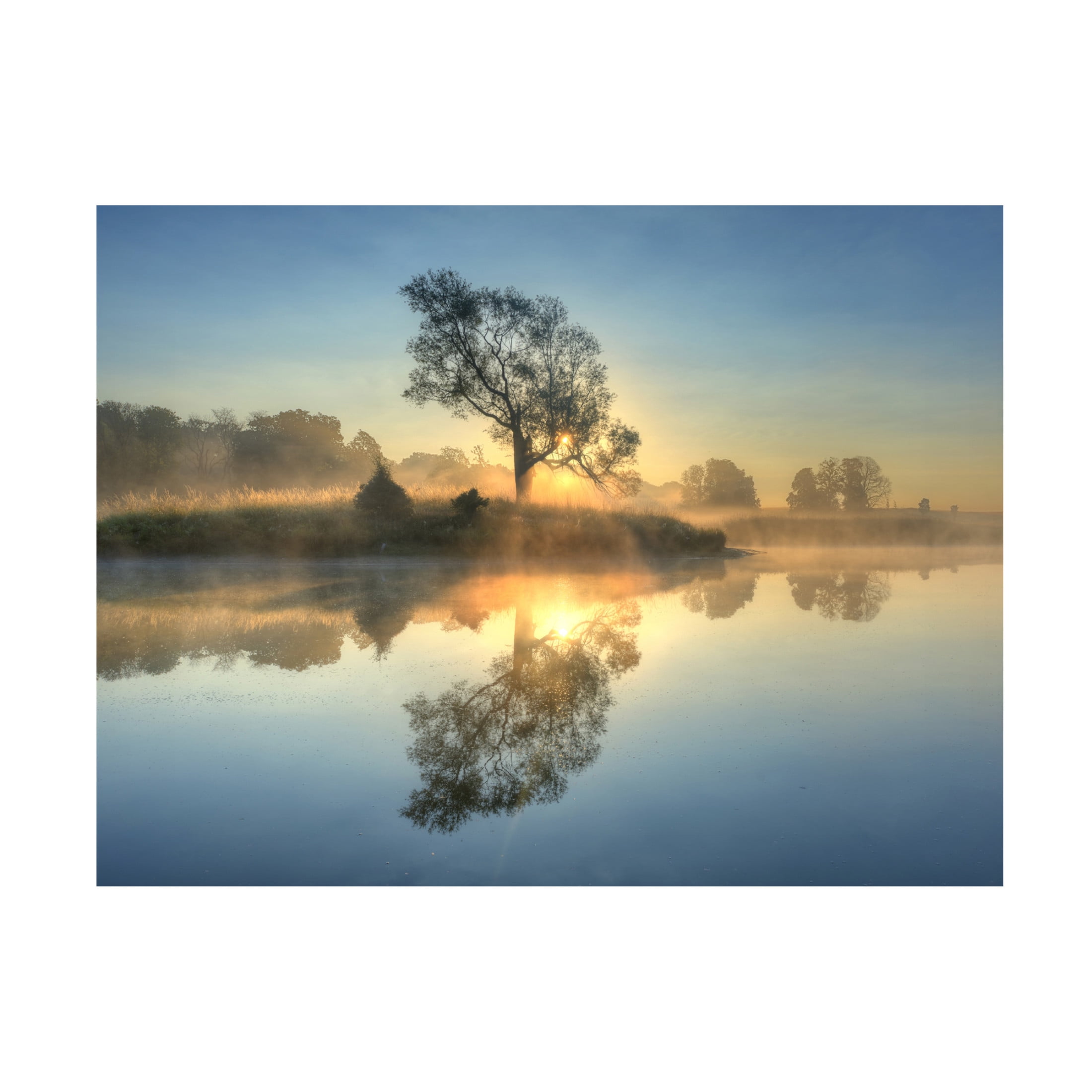 Canvas Wall Art - keller  'Morning Reflection' Wall Art for Living Room, Bedroom, or Office Décor by Trademark Fine Art - 32 x 24 Inches