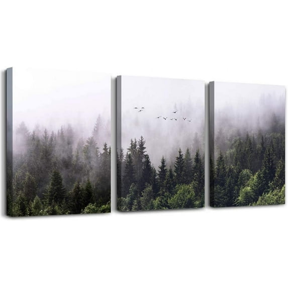 Canvas Wall Art for living room bathroom Wall Decor for bedroom kitchen artwork Canvas Prints forest Landscape painting 12" x 16" 3 Pieces Modern framed office Home decorations family picture