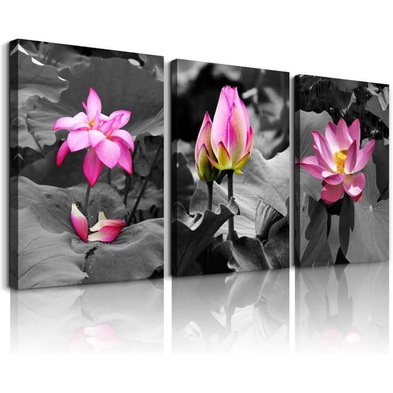 Canvas Wall Art for living room bathroom Wall Decor for bedroom kitchen artwork Canvas Prints green plant flowers painting 12" x 16" 3 Pieces Modern framed office Home decorations family picture