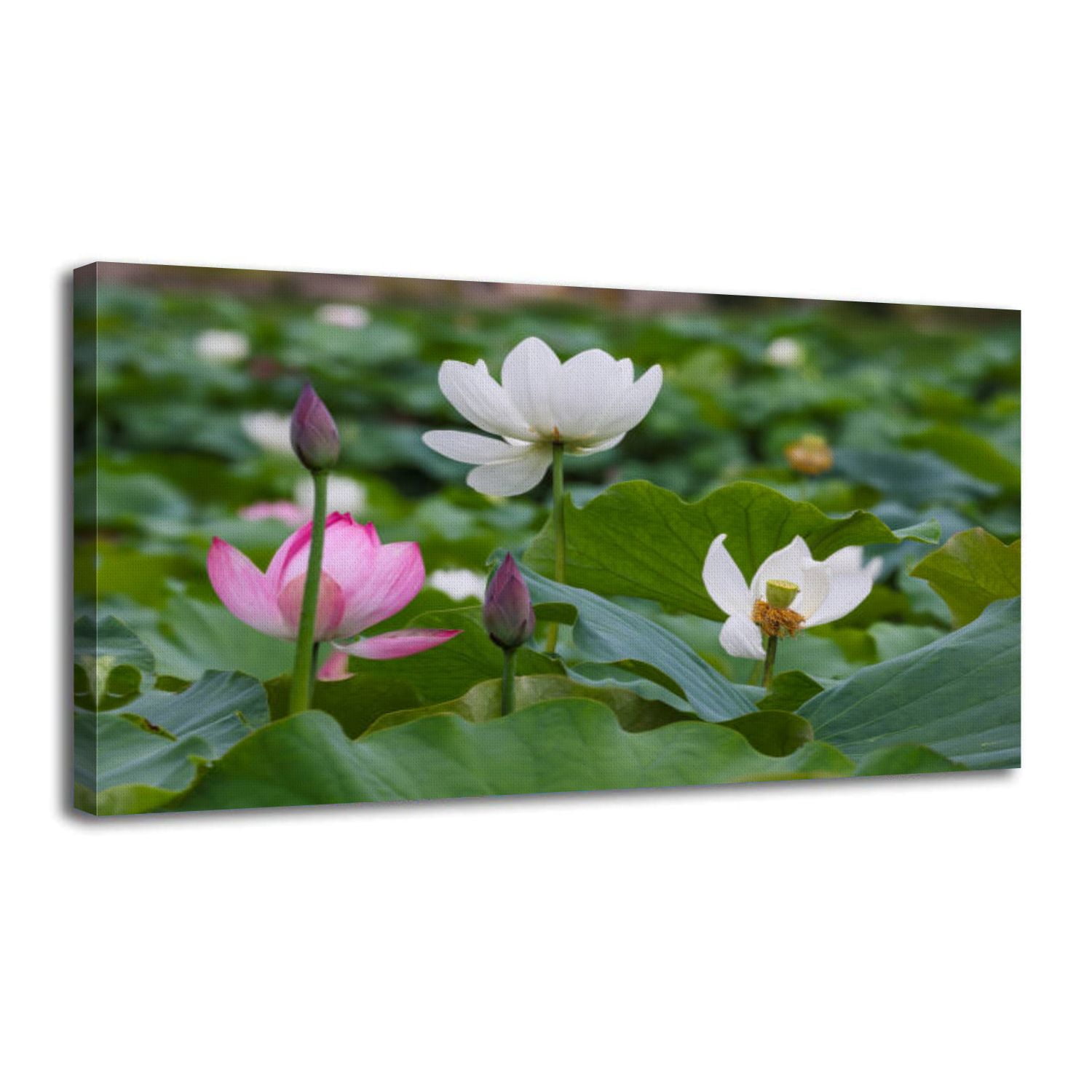 Canvas Wall Art lotus landscape Wall Decor for Living Room Bathroom ...